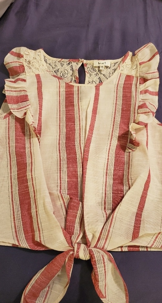 Striped coral blouse